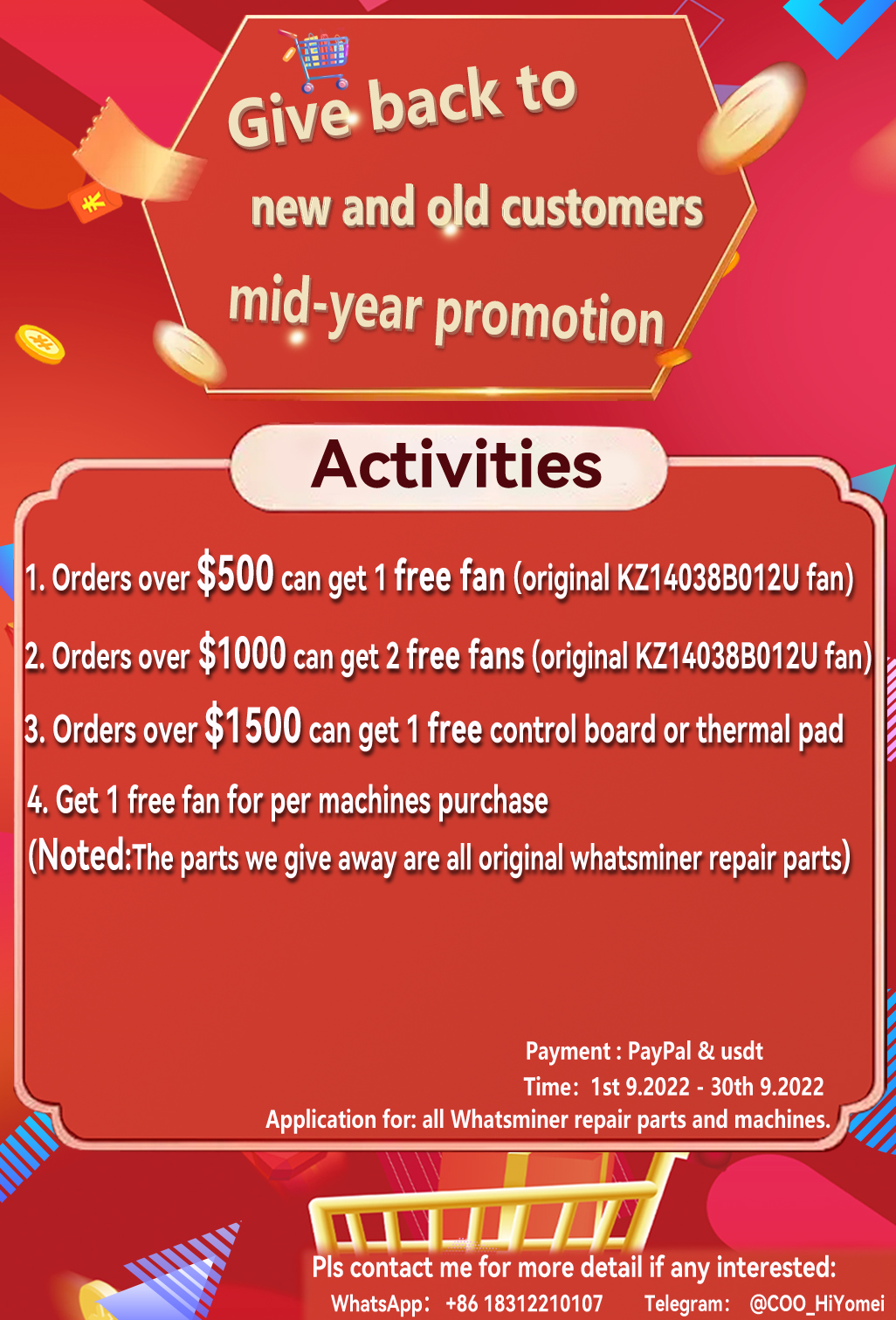 Whatsminer Parts sales promotion