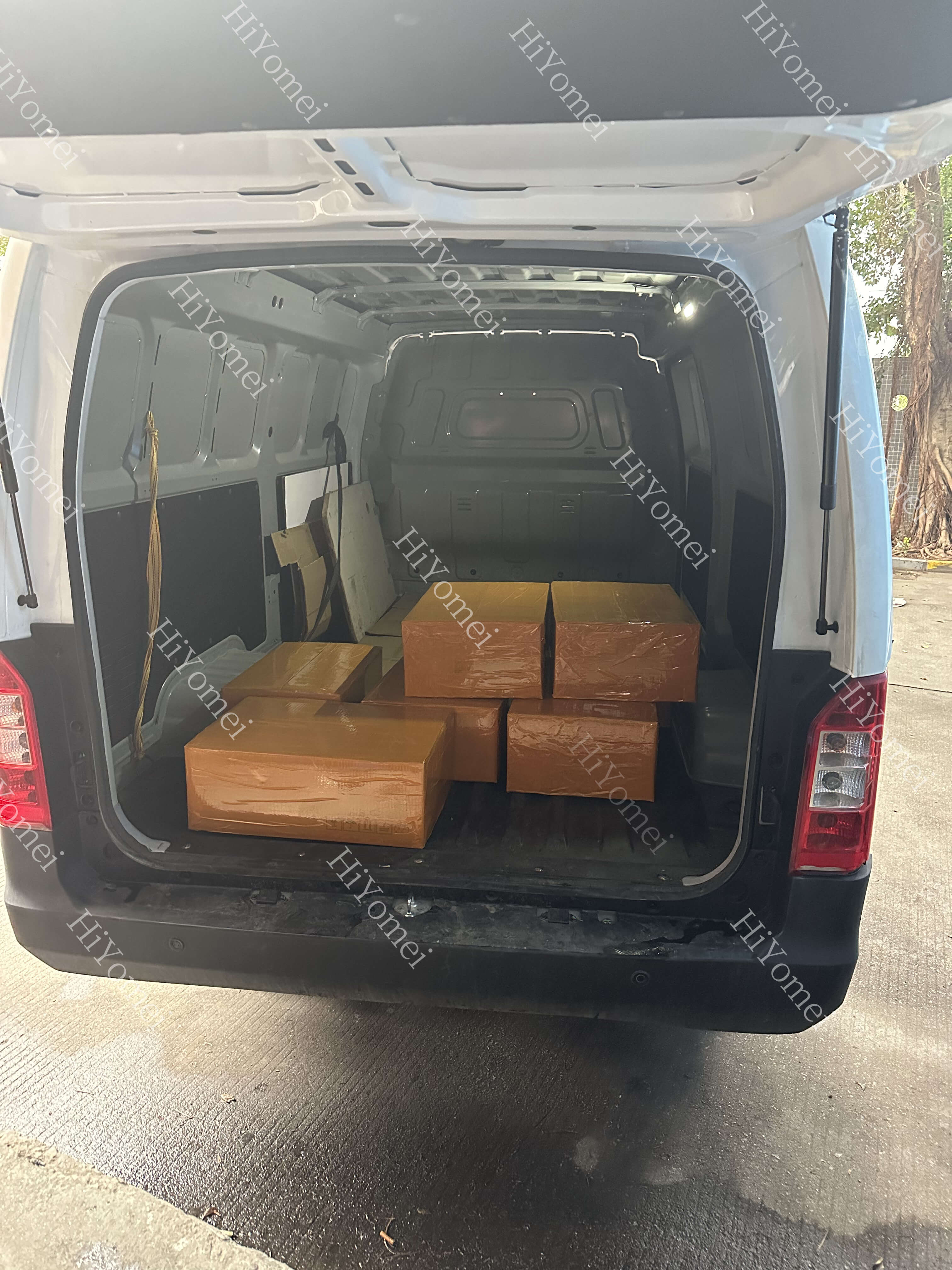 The products are loaded and ready to be shipped to the freight port