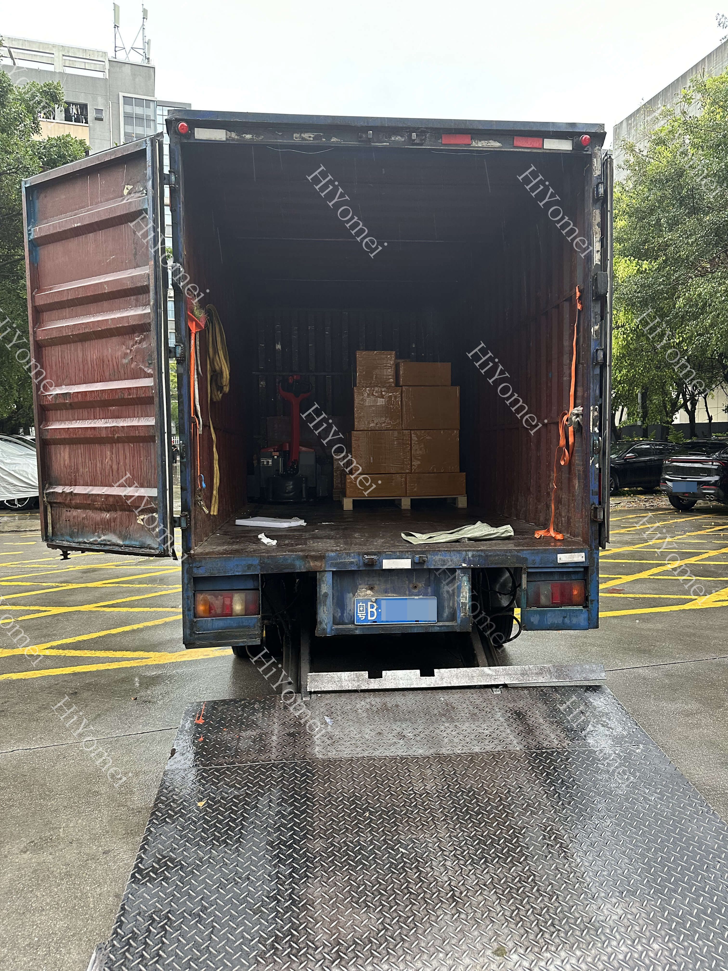 The goods are loaded and ready for transport to the logistics port