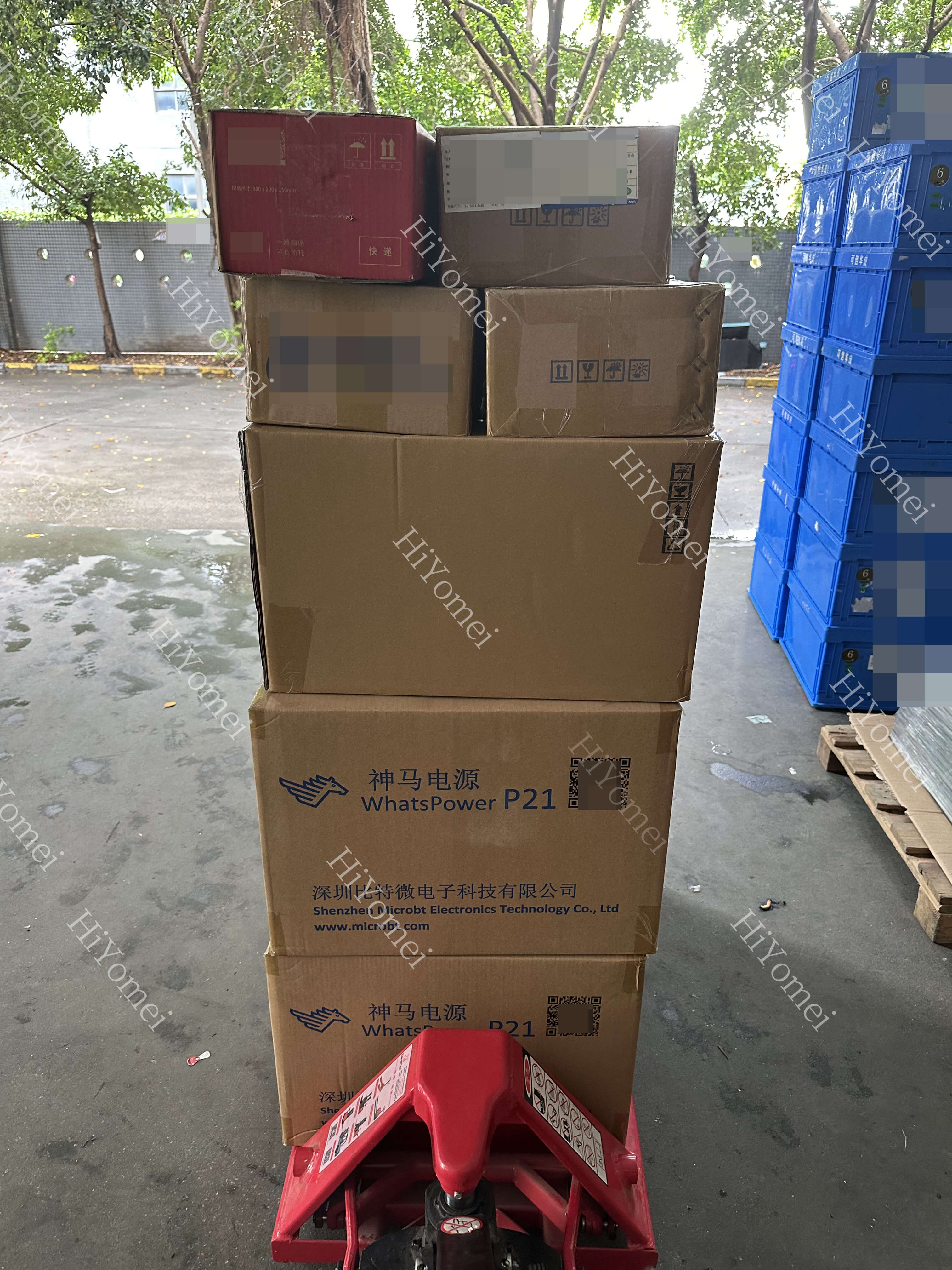 The warehouse replenishes customer goods