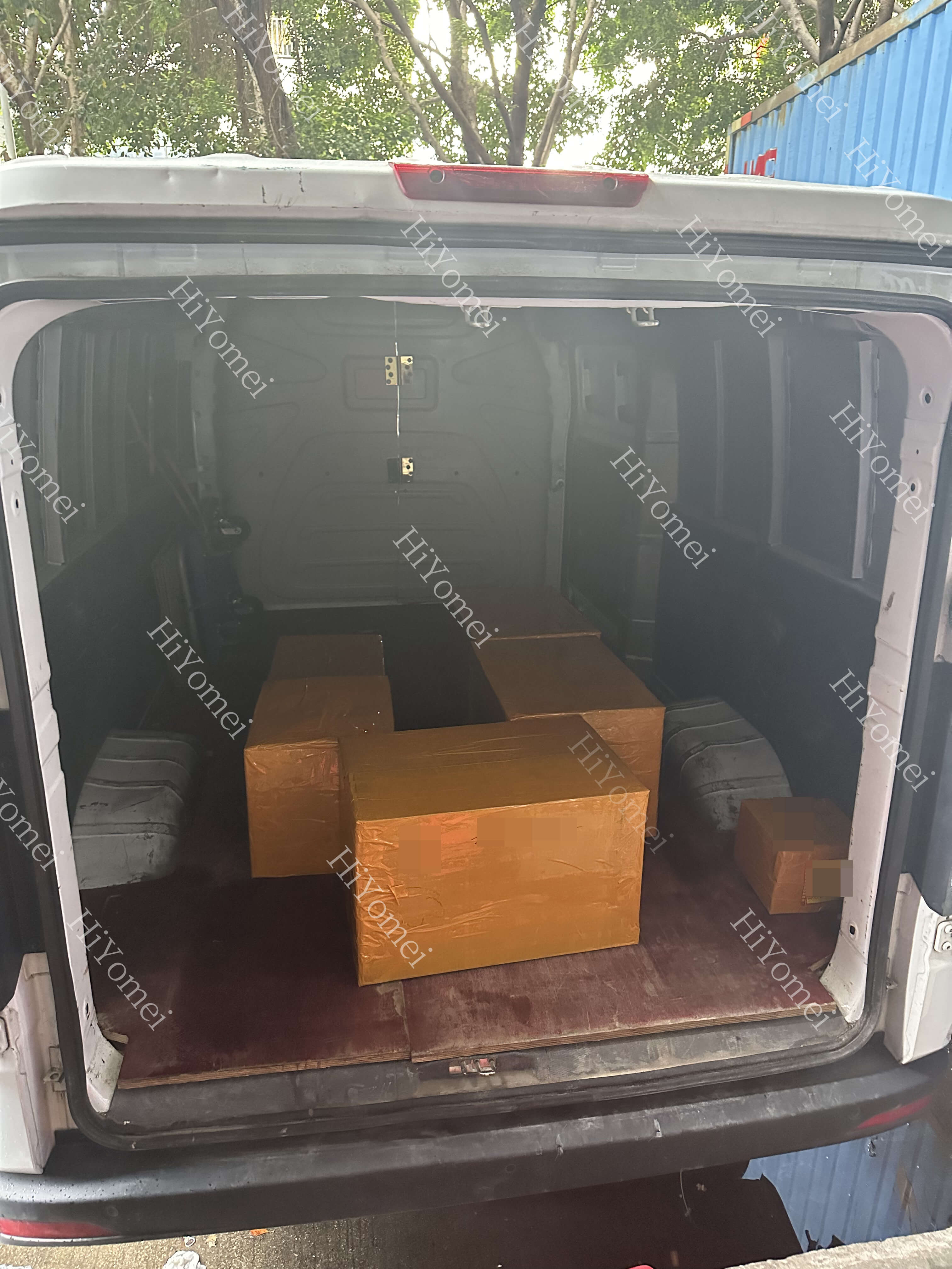 The loaded goods are ready to be transported to the port